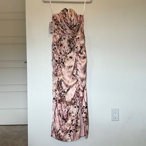 Katie May Pink Botanical floral print come on home cocktail dress